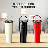 OTE 30 Oz Water Bottle with Flip Straw & Handle, 316 Stainless Steel Tumbler, 800ML Vacuum Keep Hot/Cold Water Bottle